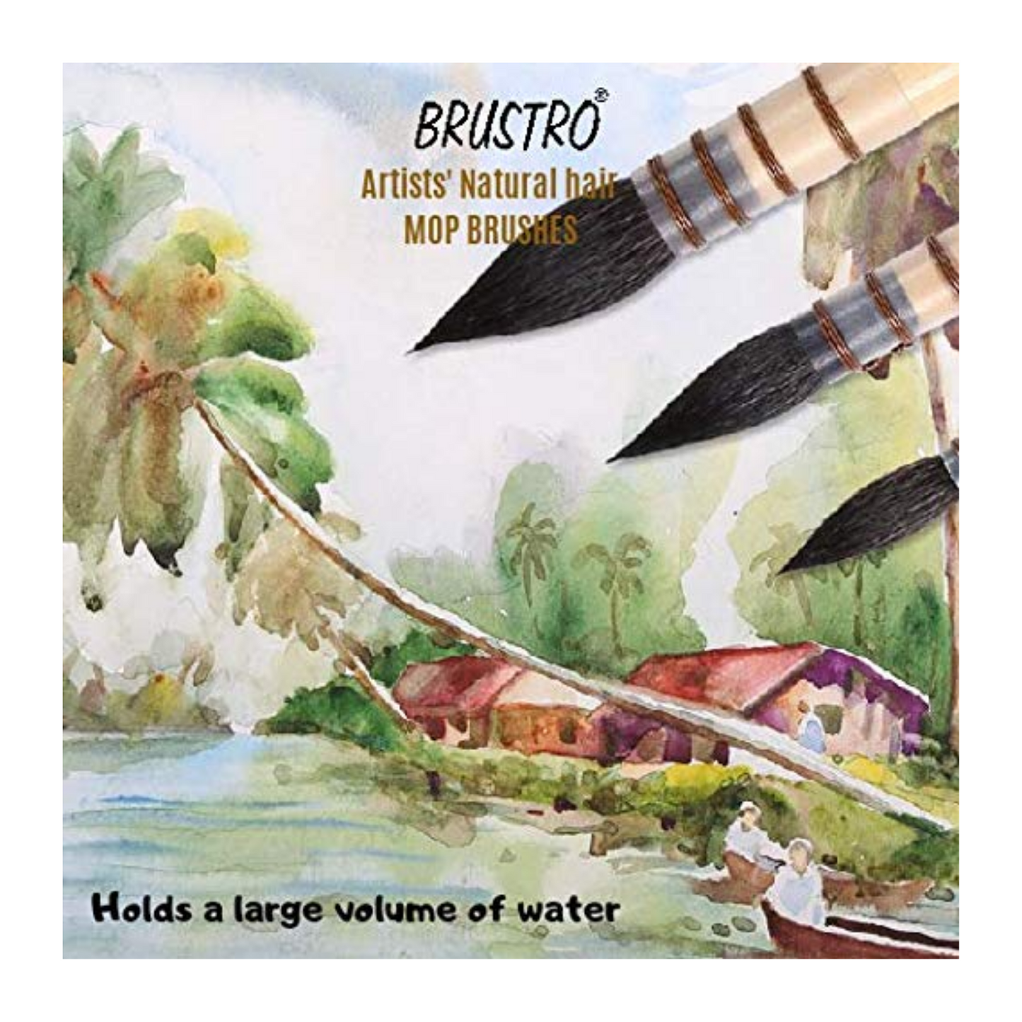 BRUSTRO Artists' Natural Hair MOP Brush Set of 4