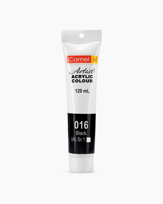 Camel Camlin Kokuyo Artist Acrylic Colour Tubes 120ml Black 016