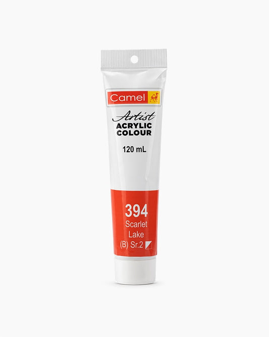 Camel/ Camlin Kokuyo Artist Acrylic Colour Tubes 120ml Scarlet Lake 394