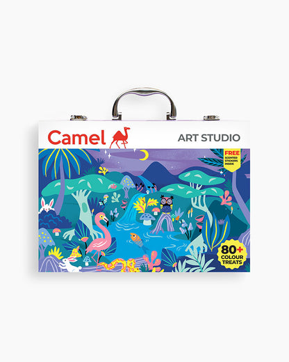 Camel Premium Art Studio Set Kit – Reusable Briefcase Style Pack | Comprehensive Art Supplies for Drawing & Painting | Ideal for Kids & Hobbyists