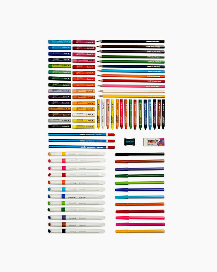 Camel Premium Art Studio Set Kit – Reusable Briefcase Style Pack | Comprehensive Art Supplies for Drawing & Painting | Ideal for Kids & Hobbyists