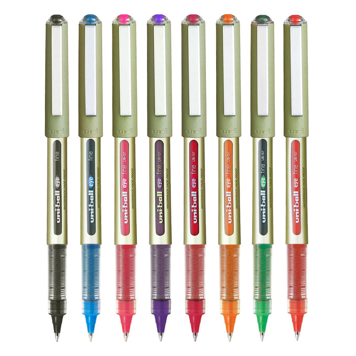 uni-Ball Eye UB 157 Roller Pen Wallet (Assorted Color, Pack of 8)