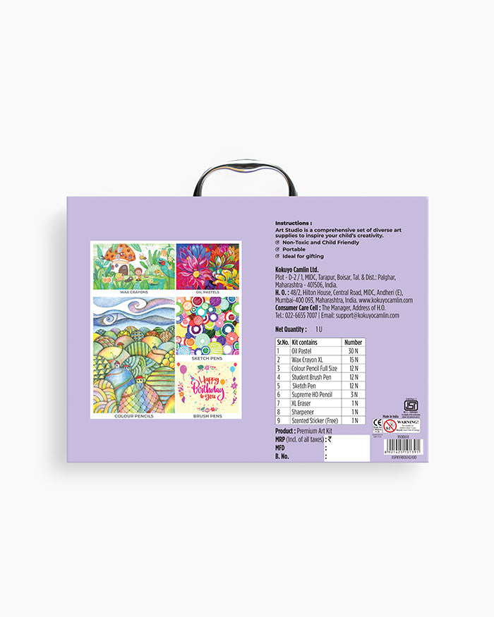 Camel Premium Art Studio Set Kit – Reusable Briefcase Style Pack | Comprehensive Art Supplies for Drawing & Painting | Ideal for Kids & Hobbyists