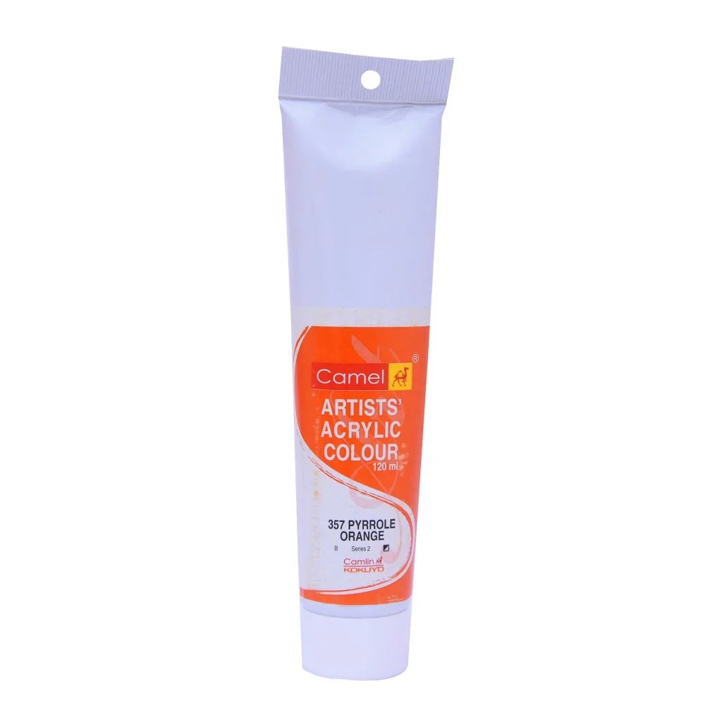 CAMEL ARTISTS' ACRYLIC COLOUR - PYRROLE ORANGE (357) - TUBE OF 120 ML