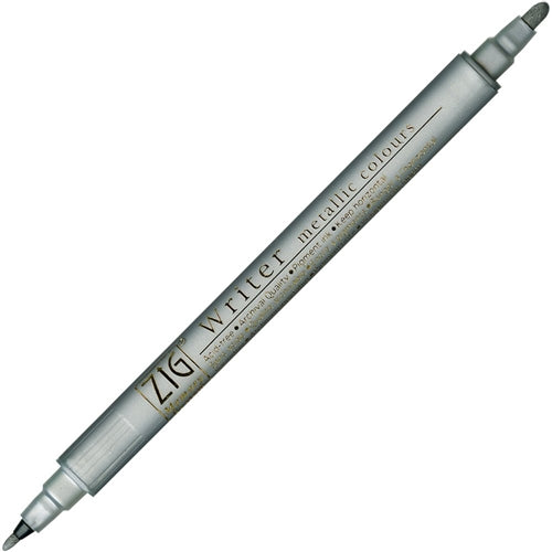 ZIG WRITER Dual tip 0.5 - 1.2MM METALLIC SILVER Marker