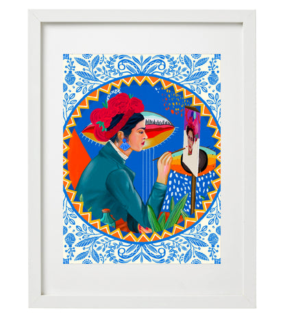Abstract Frida Kahlo Painting Frida Art Print: Modern Home Decor