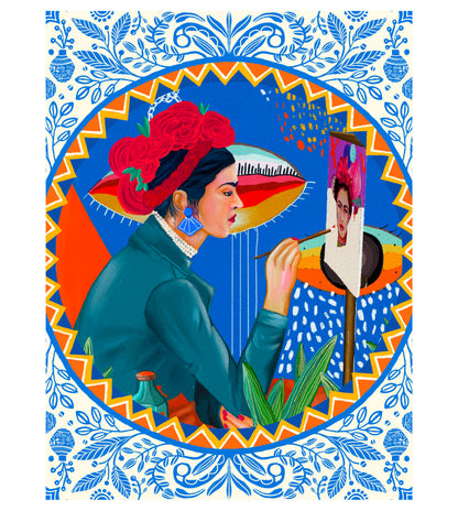 Abstract Frida Kahlo Painting Frida Art Print: Modern Home Decor