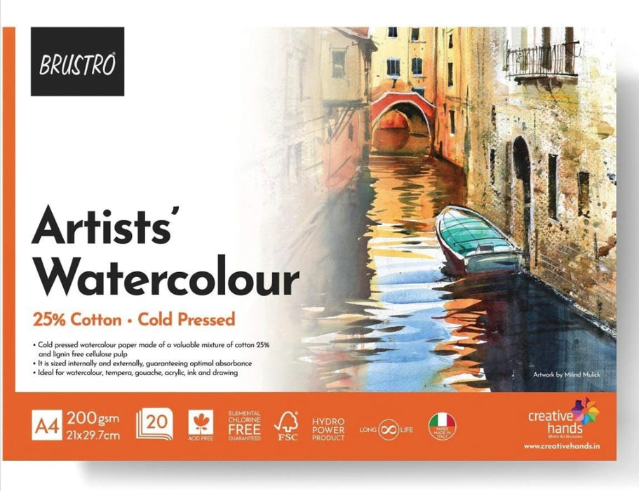 Flipkart.com | BRuSTRO Watercolour Papers Unruled 12” X 16” 200 gsm Drawing  Paper - Drawing Paper