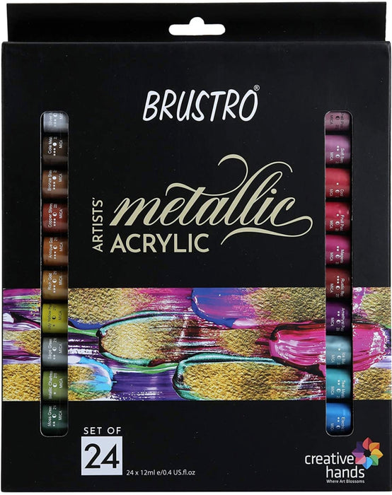 BRUSTRO Artists Metallic Acrylic Set of 24x12ml