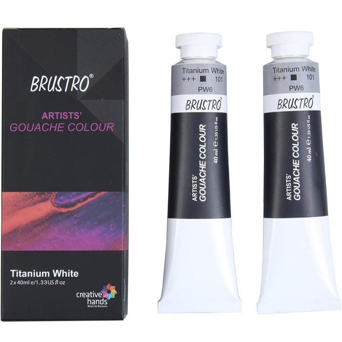 Brustro Artist Gouache Titanium White 40ml Twin Pack
(Pack of 2)