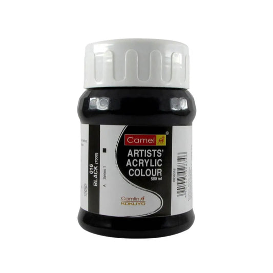 Camlin/Camel Artist Acrylic Colour 500ml - Black