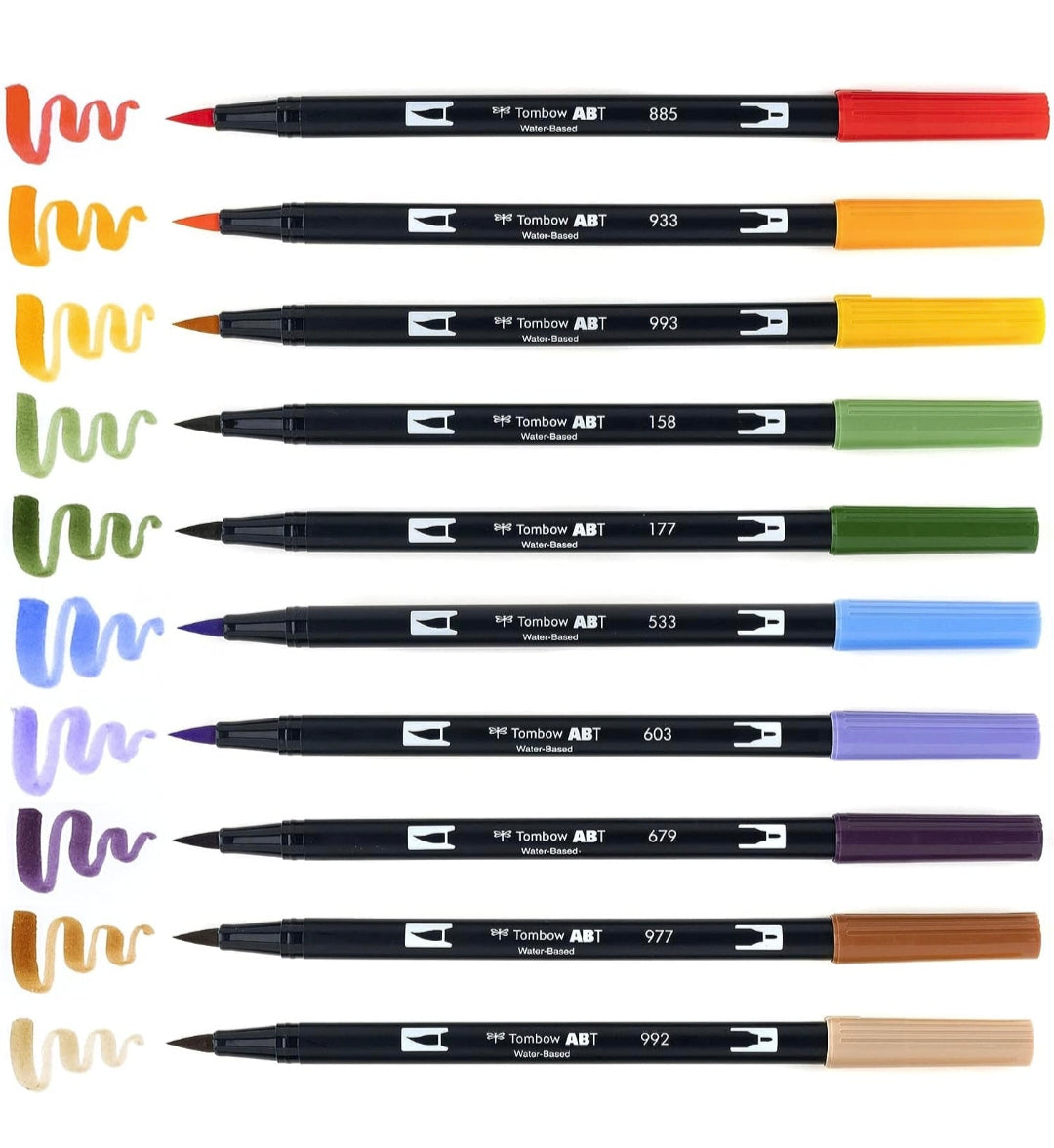 Tombow Dual Brush Pen Set, 10-Pack, Secondary Colors