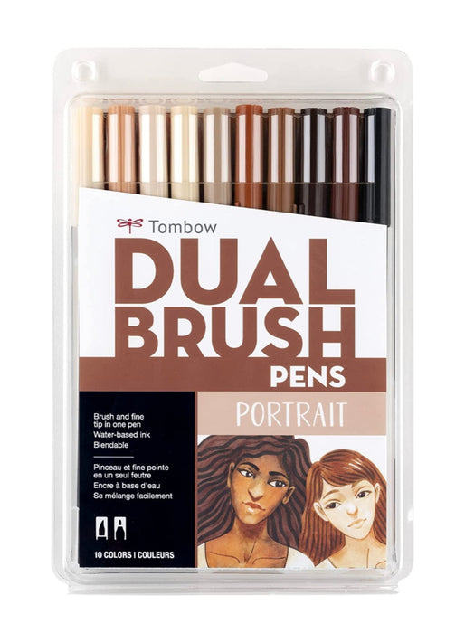 Tombow Dual Brush Pen Set, 10-Pack, Portrait Colors