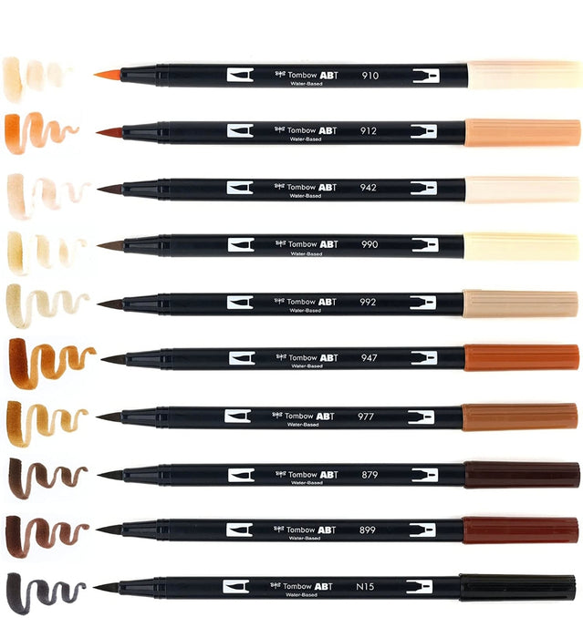 Tombow Dual Brush Pen Set, 10-Pack, Portrait Colors