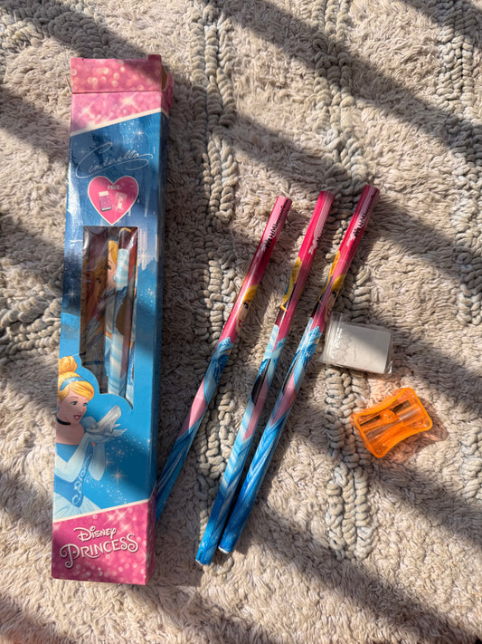 Cinderella Pencils - All in one Pencil, Eraser & Sharpner Pack