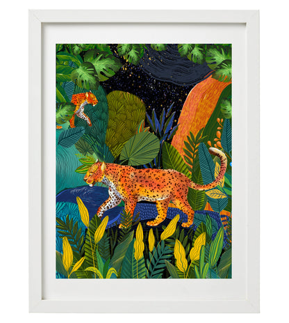 Sight of Leopard Wall Art Print | Majestic Wildlife Illustration | Jungle-Inspired Animal Artwork
