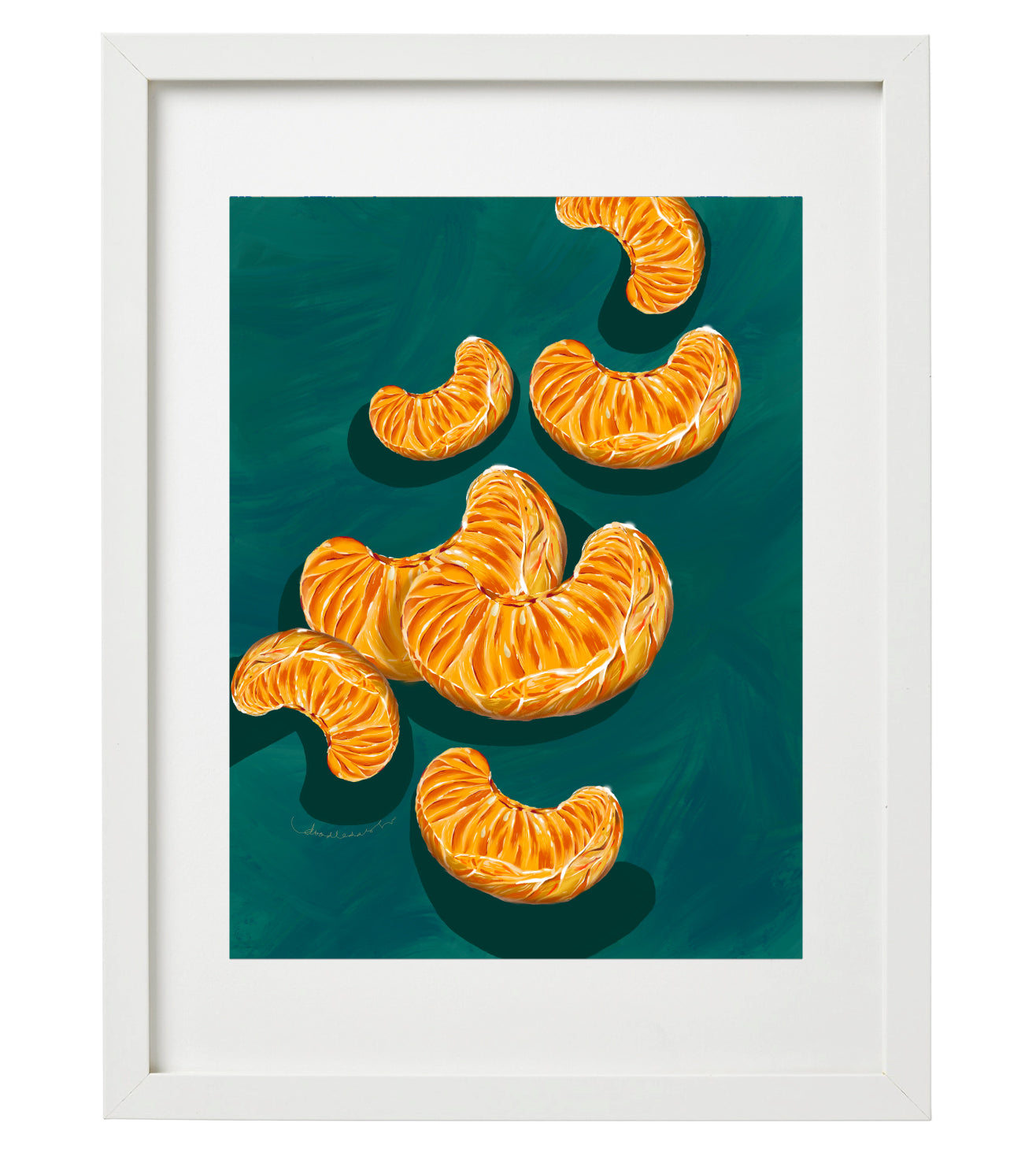 Vibrant Orange Slice Wall Art Print | Citrus Fruit Kitchen Decor | Modern Digital Fruit Painting| Orange Citrus Fruit Illustration