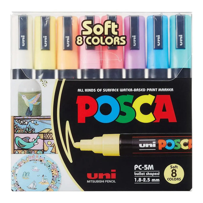 Uniball Posca Paint Markers PC-5M, 8 set Soft Colors