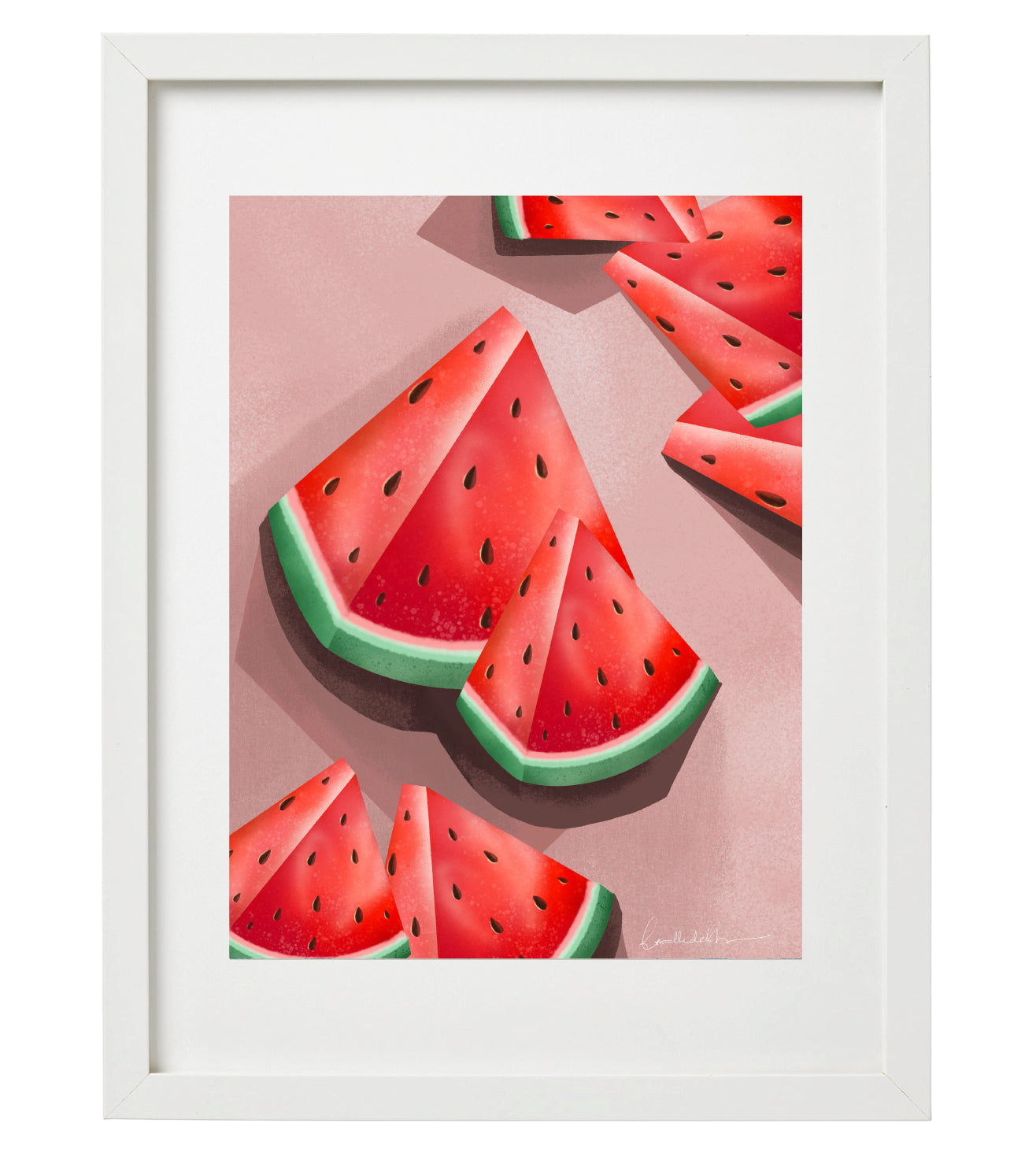 Watermelon Slice Art print | Vibrant Fruit Wall Art | Modern Kitchen Food Illustration