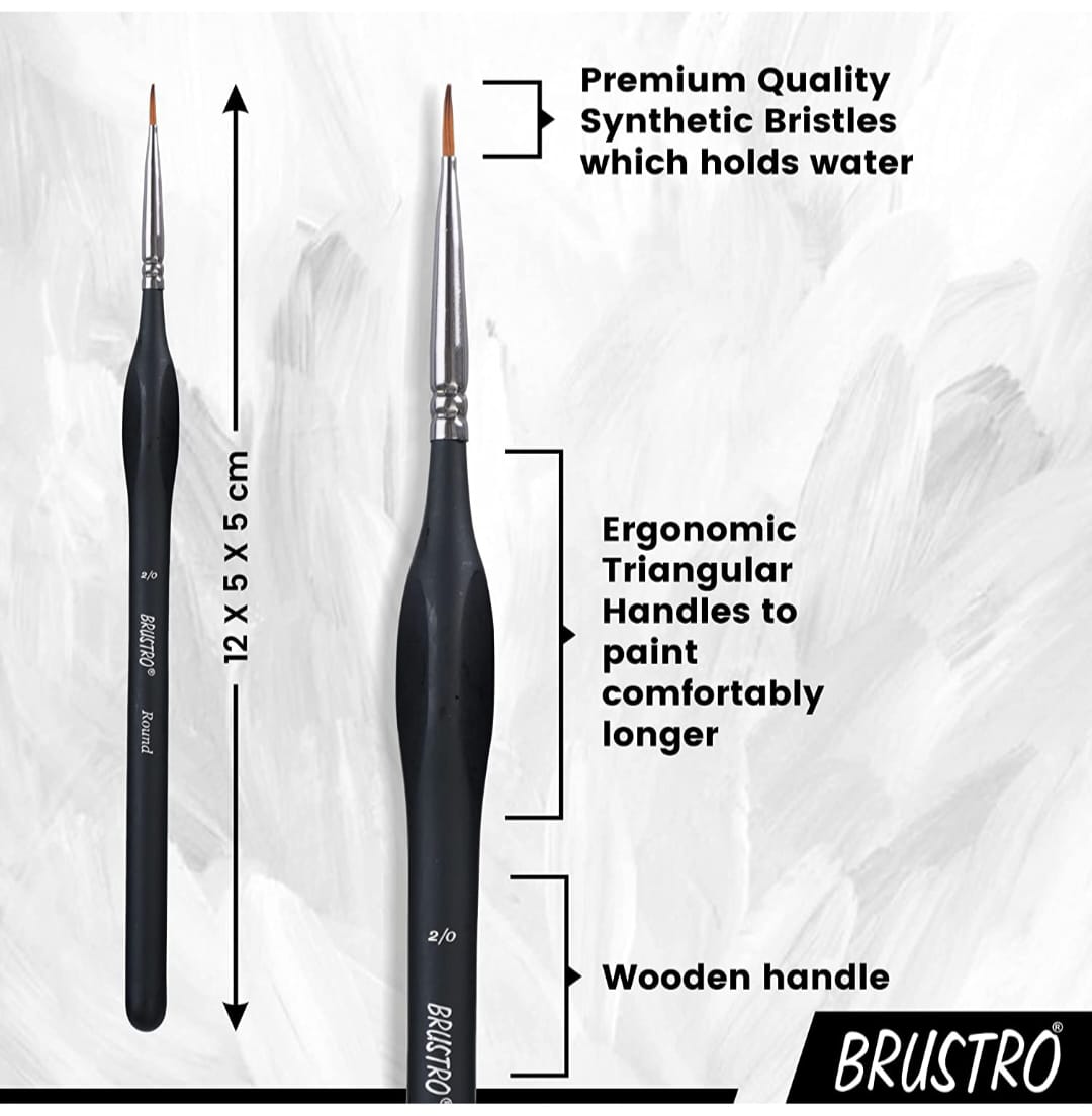 BRUSTRO Artists ’ Watercolour & Acrylic Miniature Brush Set of - 12