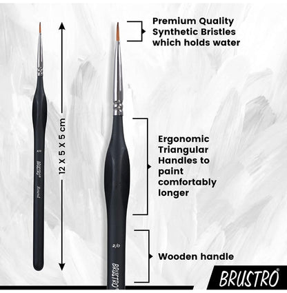 BRUSTRO Artists ’ Watercolour & Acrylic Miniature Brush Set of - 12