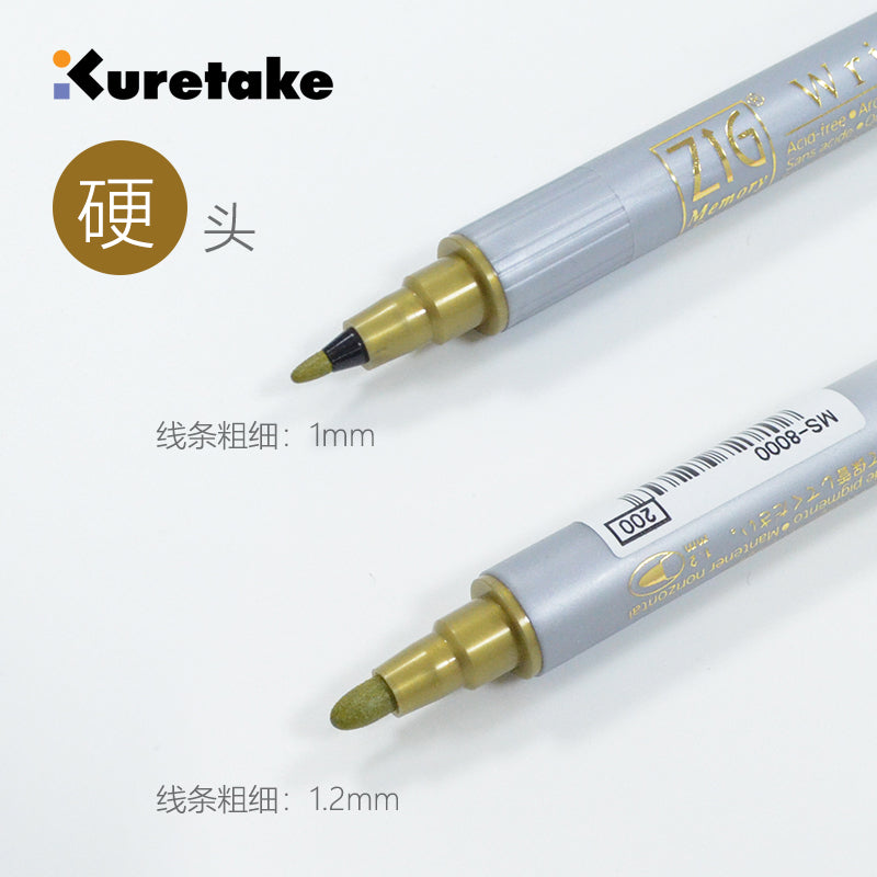 ZIG WRITER Dual tip 0.5 - 1.2MM METALLIC GOLD Marker