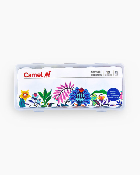 Camlin/ Camel  Acrylic  Colours - Set of 10 colors, 15ml each