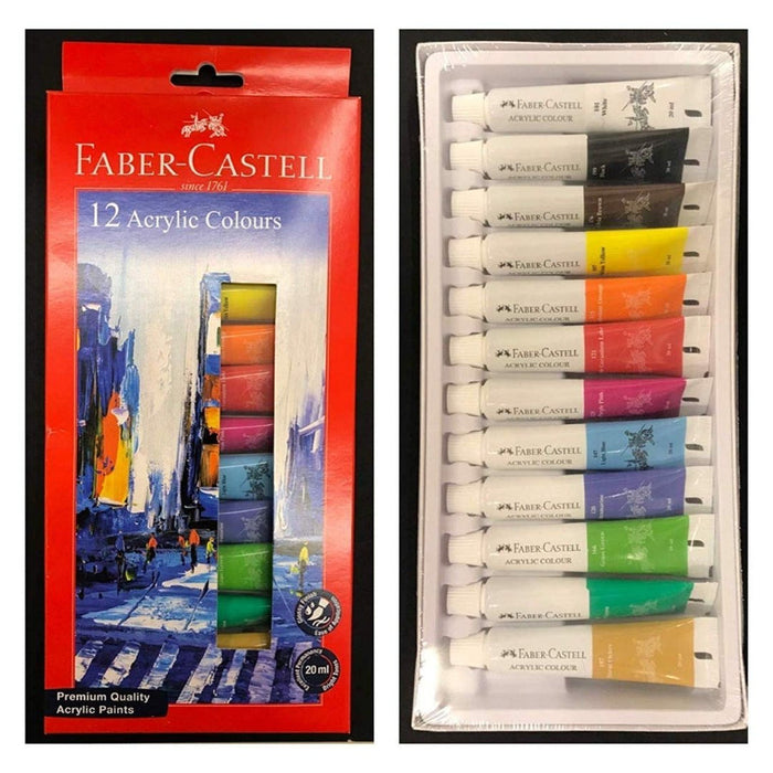 Faber Castell Acrylic Colour 20ml - Set of 12