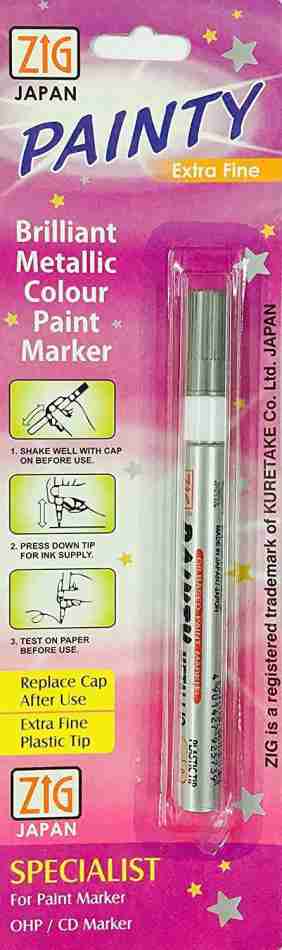 ZIG Painty Marker- Gold & Silver (Metallic Paint Marker)