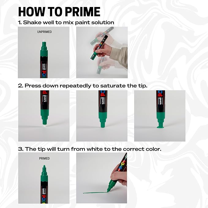 Uni-Ball Posca 3M 0.9-1.3mm Bullet Shaped Markers | Multicolour Ink | Pack Of 8