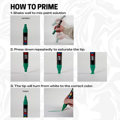 Uni-Ball Posca 3M 0.9-1.3mm Bullet Shaped Markers | Multicolour Ink | Pack Of 8