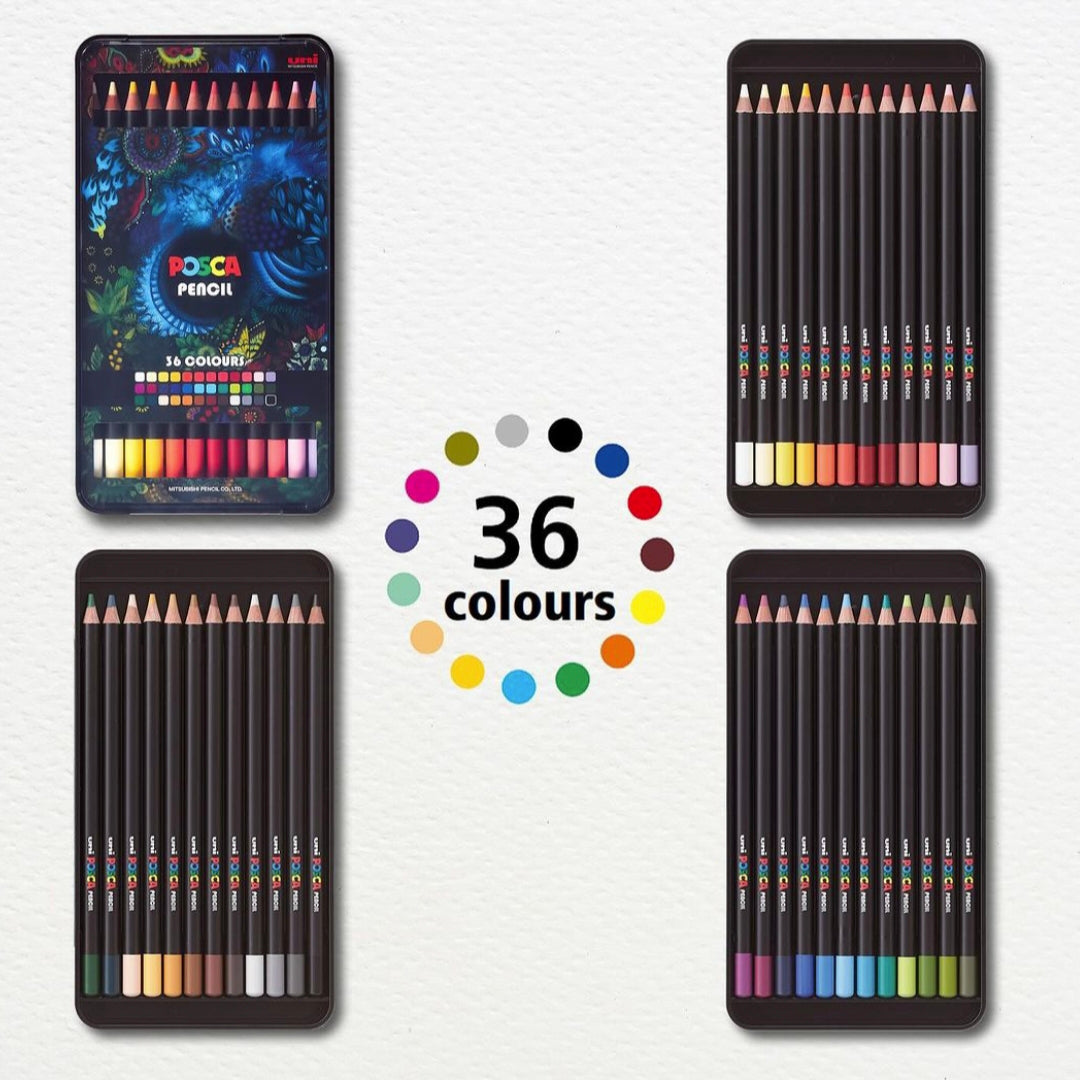 Uniball Posca  Colour Pencil Set 36