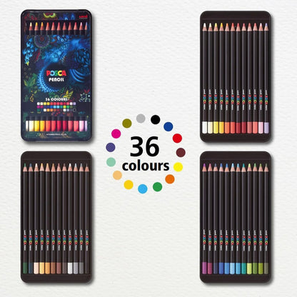 Uniball Posca  Colour Pencil Set 36