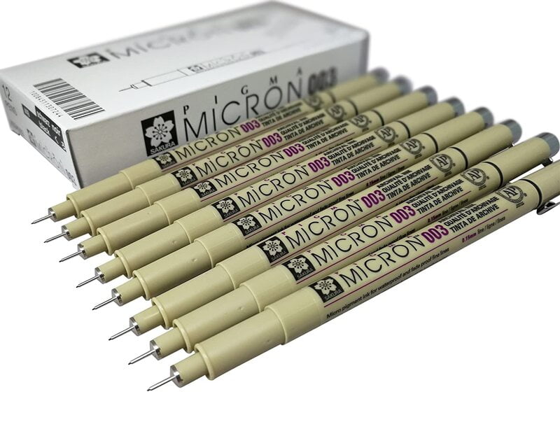 Sakura Pigma Micron Loose/ Open stock - 01,02,03,04| Black