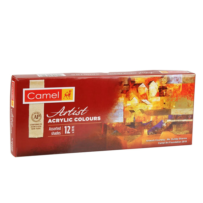 Camlin/Camel Artist Acrylic Colours
Assorted pack of 12 shades in 20 ml