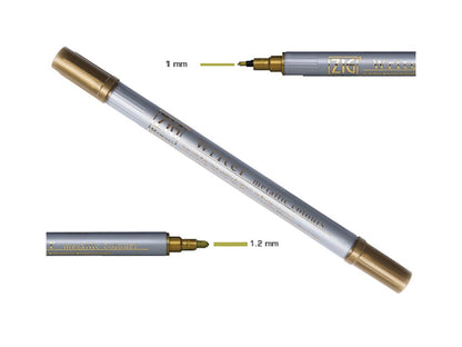 ZIG WRITER Dual tip 0.5 - 1.2MM METALLIC GOLD Marker