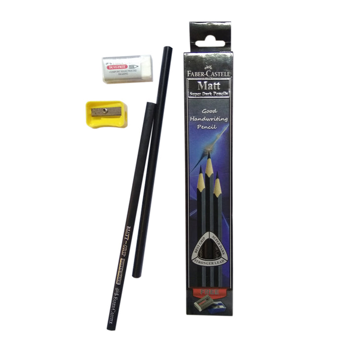 Faber-Castell Matte Grip Pencil (Extra Dark Pack Of 10)