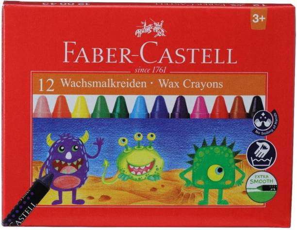 Faber-Castell Set Of 12 Wax Crayons (Extra Smooth)