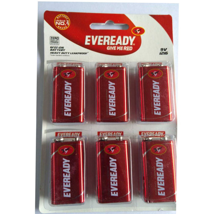 EVEREADY 1216 Heavy Duty Battery (9V,) (Pack of 6)