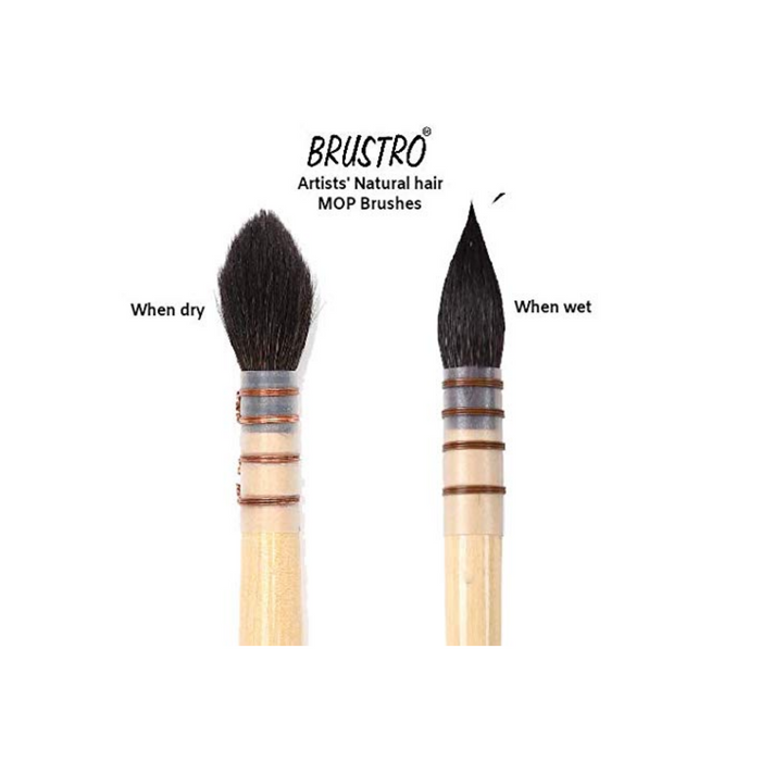 BRUSTRO Artists' Natural Hair MOP Brush Set of 4