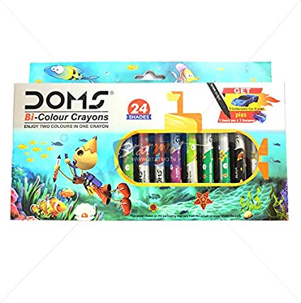 Doms 24 Bi- Color Crayons