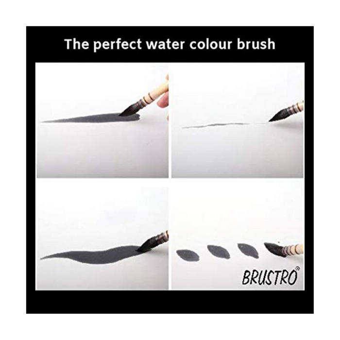 BRUSTRO Artists' Natural Hair MOP Brush Set of 4
