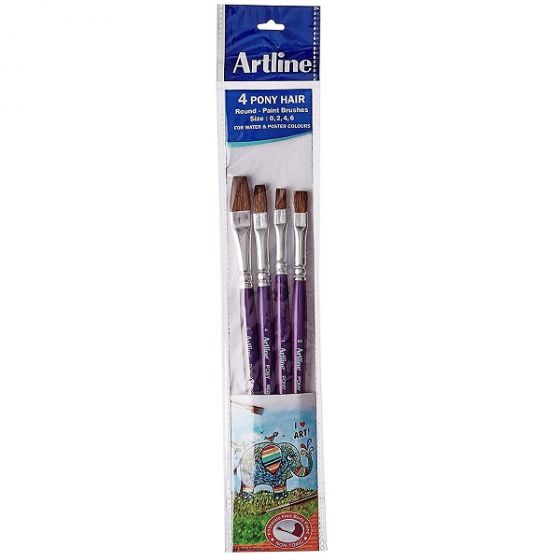 Artline Flat paint brush- Set of 4 (Size 1,2,4 & 6)