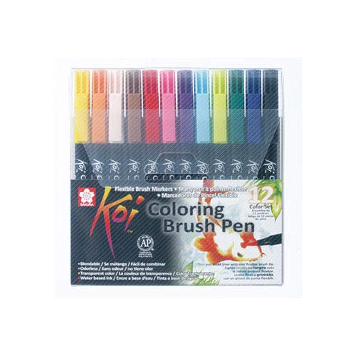 Sakura Koi 12 Water Colour Brush Pen Set (SPRO33XBR12A) - Pack of 12