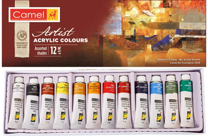 Camel Artists Acrylic Colours 12 Shades- 9mL each