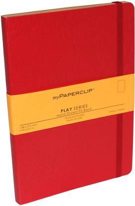 Mypaperclip 192 Plain (Coloured) Pages Play Series A5 Notebook Plain 192 Pages  (Red)