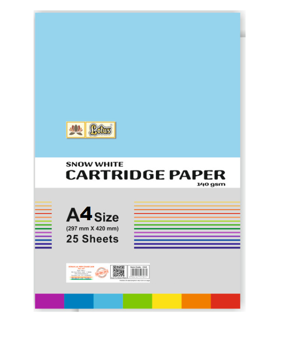 Lotus Snow white Cartridge Paper (140 gsm) 25 Sheets