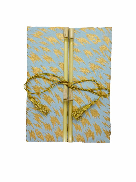 JAIPUR HAND MADE NOTE BOOK ( BAMBOO GOLDEN BLUE )