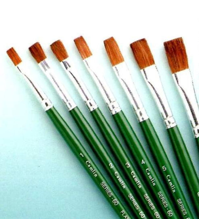 Camlin Kokuyo Paint Brush Series 60(Set of 7, Green)