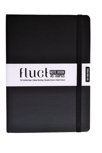 Fluct Notebook by Anupam With Elastic Closure A5 165 pages (Dot-Grid pages)